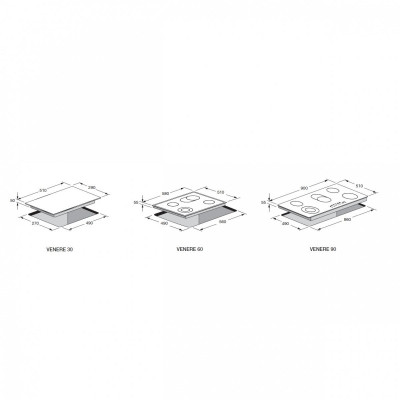 Bếp Âm Hồng Ngoại 5 Bếp Lofra Venere 90 (90cm - 9600W) - Hàng Chính Hãng