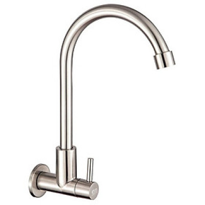 Vòi rửa chén lạnh âm tường Inox SUS 304 Eurolife EL-T024 (Trắng vàng)