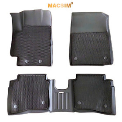 Thảm 2 lớp (sd3) dạng lưới lục giác Hyundai Accent 2024+ (đen) bề mặt cao su siêu sạch nhãn hiệu Macsim