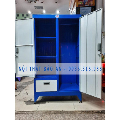 Tủ sắt quần áo dày sơn tĩnh điện 1m6x90cm