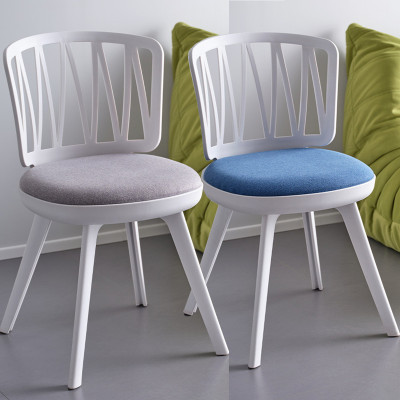 Ghế cafe nhựa có nệm vải bố khung màu trắng CC1575-F Nội thất Capta Ghế ăn thân nhựa nệm vải không tay tựa tại HCM 