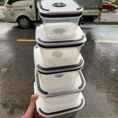 Bộ 5 Hộp Đựng Thực Phẩm, Hộp Bảo Quản Đồ Ăn Rau Củ Vuông -Tròn- Chữ nhật Siêu Tiện Lợi - Hàng Chính Hãng MINIIN