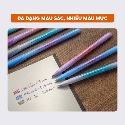 Hộp 20 Bút Gel Xóa Được 0.5 mm - Mazzic Thiên Long GELE-006 - Mực Tím