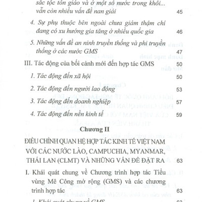 Điều Chỉnh Quan Hệ Hợp Tác Kinh Tế Của Việt Nam Với Các Nước GMS Là Thành Viên Của Asean Trong Bối Cảnh Mới
