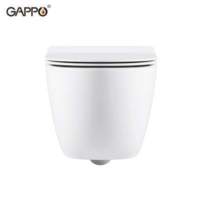 BỒN CẦU TREO TƯỜNG NHẬP KHẨU NGA GAPPO GM102 DÁNG OVAL MEN TUYẾT - HÀNG CHÍNH HÃNG