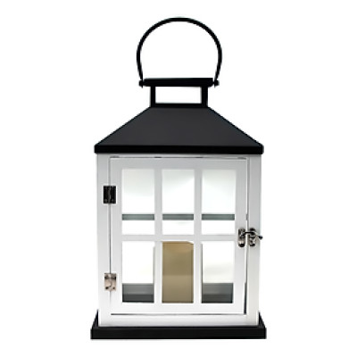 Đèn Lồng Gỗ Đặc Khác HOMEY Màu Trắng W17xD13xH24Cm |Index Living Mall| Nội Thất Thái Lan