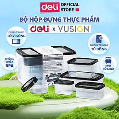 [COMBO 15 HỘP] Bộ hộp 15 chi tiết hộp đựng thực phẩm DELIxVUSIGN đủ size từ 150 - 8500ml dùng được cho lò vi sóng