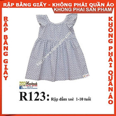 Rập giấy A0 đầm bé gái mã R123 (BẢN VẼ)