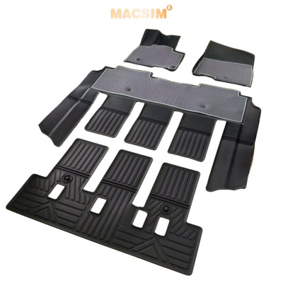 Thảm ô tô sd3 2 lớp dạng lưới lục giác KIA Carnival 2022+ 7 chỗ (ghi) bề mặt cao su siêu sạch -nhãn hiệu Macsim