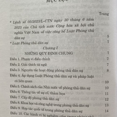 Sách -  Luật Phòng Thủ Dân Sự