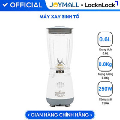 Máy xay sinh tố Lock&Lock 600ml Personal Blender màu trắng EJM436WHT - Hàng chính hãng, thao tác 1 chạm, lưỡi xay bén - JoyMall