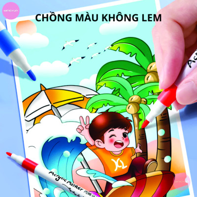 Bộ 60 Bút Màu Acrylic Vẽ Lên Nhiều Chất Liệu Chồng Màu Vẽ Không Lem - Set Bút Màu Vẽ Cho Bé