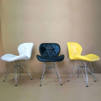 Ghế Radar Chân Thép Mạ Lưng Đen IBIE