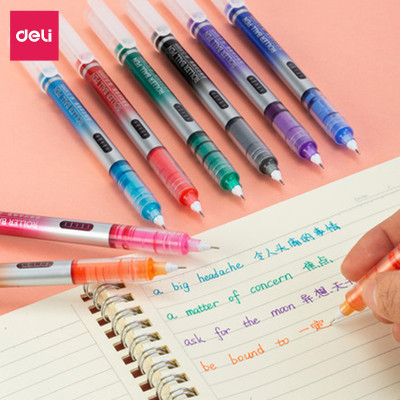  Bút gel nhiều màu Deli - 0.5mm - Mực trơn đều - 8 màu 8 chiếc/Hộp - 1 hộp - S855