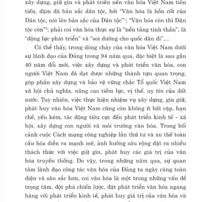 Xây dựng và phát triển nền văn hóa Việt Nam tiên tiến, đậm đà bản sắc dân tộc - bản in 2024
