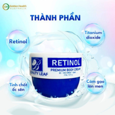 [GOLDEN HEALTH] Kem Dưỡng Trắng Da Body Retinol Beauty Leaf 150g,Giúp Da Mềm Mịn,Bật Tone Trắng Hồng Tự Nhiên - PHỤNG BEAUTY
