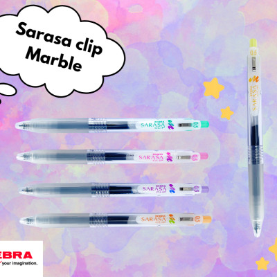 [Mực Xanh] Viết Gel Zebra Sarasa clip Marble Color 0.5 mm - Nhật Bản