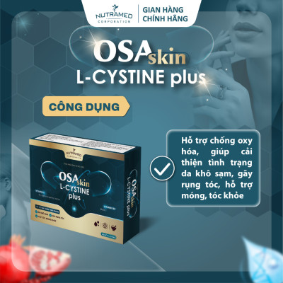 Viên uống Osaskin L-Cystine Plus hỗ trợ ngăn ngừa khô sạm, đẩy lùi nếp nhăn và làm đẹp da (30 viên) - Nutramed