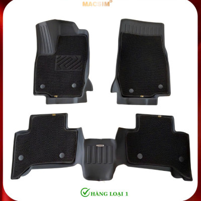 Thảm lót sàn ô tô 2 lớp cao cấp dành cho xe Toyota Prado 2025+ (sd3) nhãn hiệu Macsim chất liệu TPE màu đen