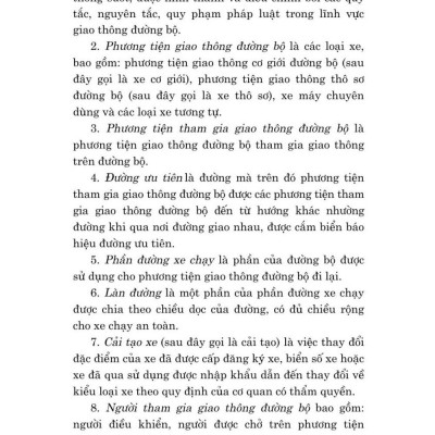 Luật trật tự, an toàn giao thông đường bộ năm 2024 - bản in 2024