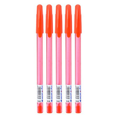 Vỉ 5 Cây Viết Gel Đậy Nắp Digno Unik - Mực Đỏ (0.7mm)