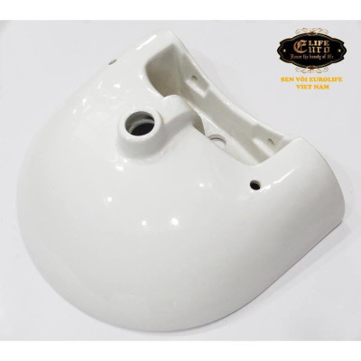 Chậu Lavabo sứ men Nano tuyết chân treo Eurolife EL-LVB01 (Trắng)
