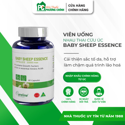 Viên Uống Nhau Thai Cừu Úc Baby Sheep Essence CareLine - Giúp Da Trắng Hồng, Giảm Thâm Nám (60-100 Viên)