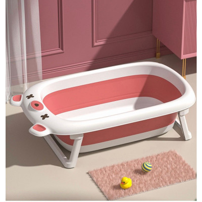 Thau Tắm/ Chậu Tắm Gấp Gọn Cho Bé Tiện Dụng, Giá Rẻ-Tặng Kèm Nệm Tắm 