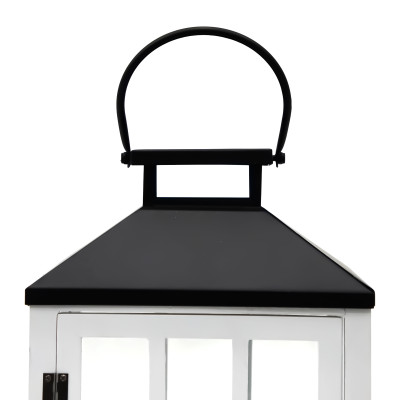 Đèn Lồng Gỗ Đặc Khác HOMEY Màu Trắng W17xD13xH24Cm |Index Living Mall| Nội Thất Thái Lan