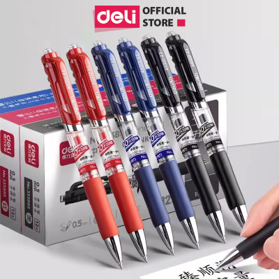 Bút Gel Bấm Bút Bi Nước Deli Phù Hợp Viết Sổ Calligraphy Ngòi 0.5mm Mực Nhanh Khô Dành Cho Văn Phòng Học Sinh Nhiều Màu 33388S