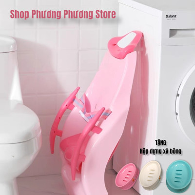 ✅ Ghế nằm gội đầu cho bé có tay vịn ĐẠI tặng kèm HỘP ĐỰNG XÀ BÔNG