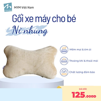 Gối Đi Xe Máy Cho Bé MYM Chất Vải Nhung Mềm Mại, Êm Ái