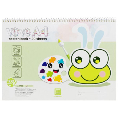 Vở Vẽ Lò Xo Ếch Cốm A4 - 20 Tờ 100gsm - Hồng Hà 8155