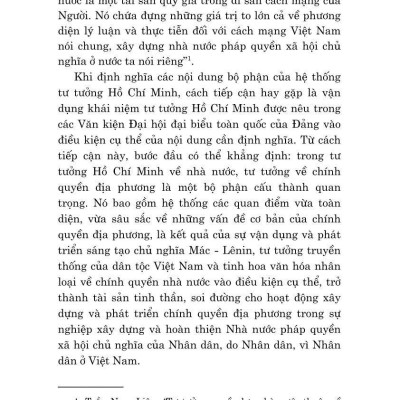 Tư tưởng Hồ Chí Minh về chính quyền địa phương và vận dụng xây dựng, hoàn thiện chính quyền địa phương ở Việt Nam hiện nay (Sách chuyên khảo)