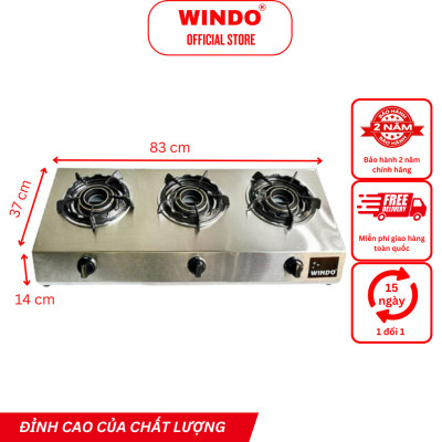 Bếp Gas Công Nghiệp Thấp Áp 3 Lò WINDO - 310 | Bếp gas 3 lò sen lửa lớn nấu nhanh hơn - Hàng chính hãng
