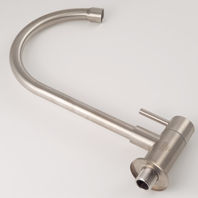 Vòi rửa chén lạnh âm tường Inox SUS 304 Eurolife EL-RC08 (Trắng vàng)