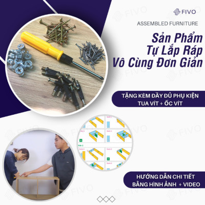 Kệ Gỗ Trang Trí Để Sàn FIVO FB71 Ngang 110cm Màu Trắng, Thiết Kế Thông Minh Có Thể Đóng Mở Tùy Thích, Nhiều Ngăn Chứa Đồ Rộng Rãi Đa Dụng