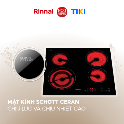 Bếp hồng ngoại Rinnai RB-E41HV mặt kính Schott 6000W - Hàng chính hãng.