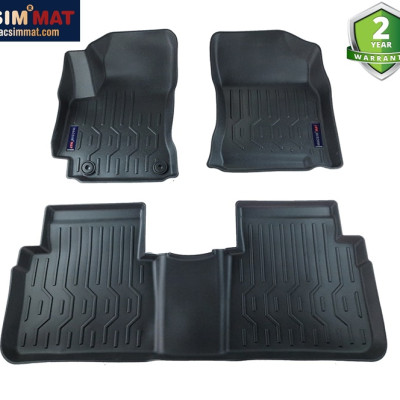 Thảm lót sàn xe ô tô Toyota Corolla Altis 2019- 2021 Nhãn hiệu Macsim chất liệu nhựa TPV màu đen