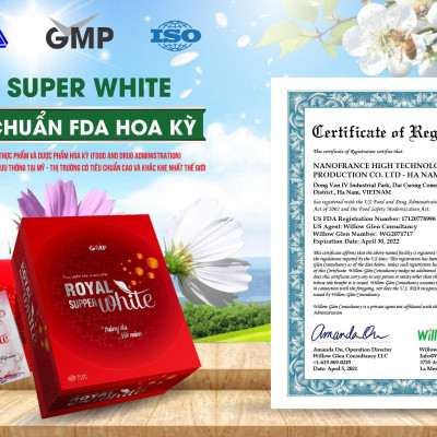 Dịch uống truyền trắng mờ nám Royal Super White