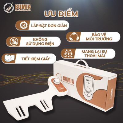 combo 2 vòi xịt vệ sinh thông minh gắn bồn cầu bumia bidet Bm-02, 2 vòi xịt vệ sinh hậu môn và vệ sinh phụ khoa cho phụ nữ, bảo hành chính hãng 3 năm.
