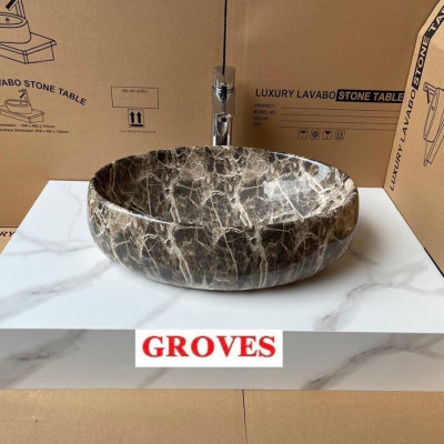 CHẬU LAVABO ELIP ĐÁ ĐEN GRVL 8137E