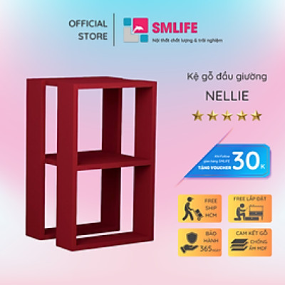 Tủ đầu giường bằng gỗ kết cấu chắc chắn SMLIFE Nellie