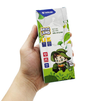 Hộp 20 Bút Gel 0.5 mm - Nhân Vật Akooland Tahi - Thiên Long Gel-012/AK - Mực Xanh