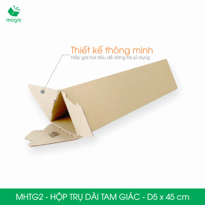 MHTG2 - D5x45 cm - 20 Hộp trụ dài tam giác thay thế ống giấy - Hộp carton đóng gói hàng