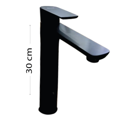 Vòi lavabo dây rút đồng mạ tĩnh điện chân không màu đen Juno sofa Teady VCT- 002B 