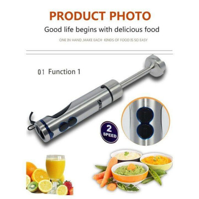 Máy xay sinh tố cầm tay inox 4 trong 1 DSP KM1040 - 2 cối xay 500-700ml - Công suất: 700W - Hàng Chính Hãng