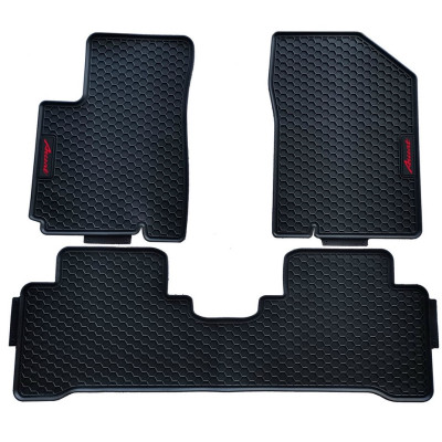 Thảm sàn, lót sàn cao su đúc xe Hyundai Accent 2018 - 2022 Hàng không mùi - Mẫu tổ ong chữ đỏ