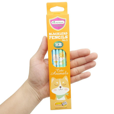 Hộp 12 Bút Chì Gỗ HB No.3 Cute Animal - Masterart - Shiba & Cat