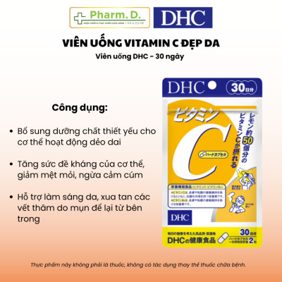 [CHÍNH HÃNG] DHC Vitamin C 1000mg – Viên Uống Bổ Sung C, Tăng Đề Kháng, Đẹp Da, Mờ Thâm Mụn (Gói 30 Ngày)